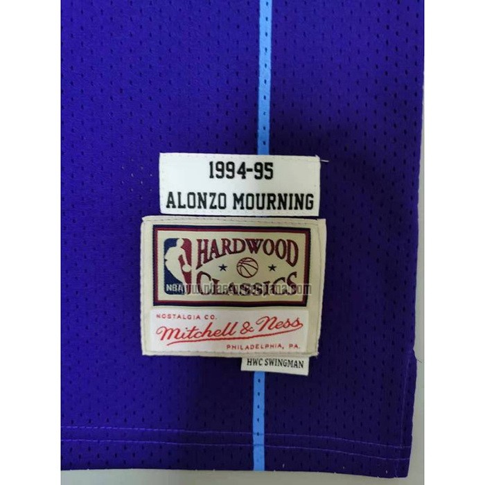 Camiseta Charlotte Hornets Larry Johnson NO 2 Mitchell & Ness 1994-95 Violeta
